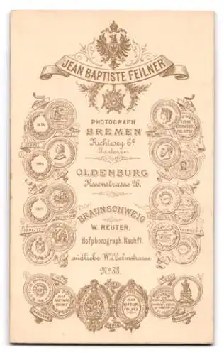 Fotografie Jean Baptiste Feilner, Bremen, Richtweg 6, Porträt eines Mannes mit Bart