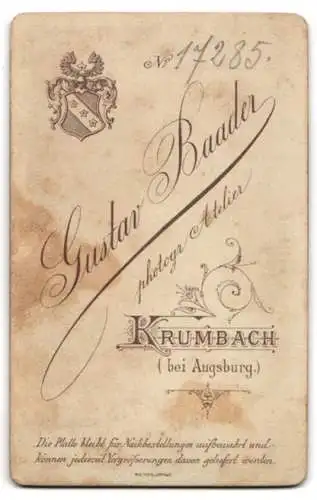 Fotografie Gustav Baader, Krumbach, Portrait einer Frau mit Kreuzkette