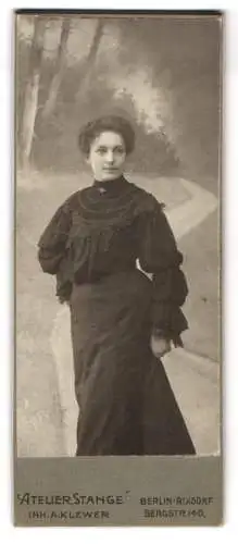 Fotografie Atelier Stange, Berlin-Rixdorf, Bergstrasse 140, Porträt einer Dame in eleganter Kleidung