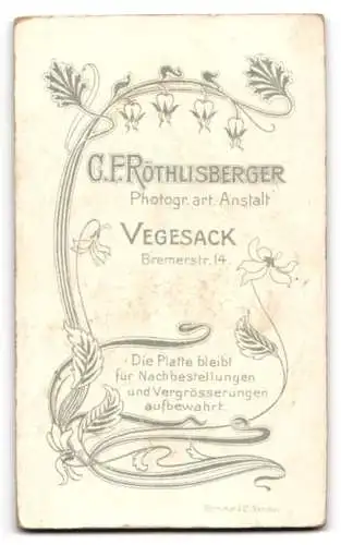 Fotografie C.F. Röthlisberger, Vegesack, Bremerstr. 14, Porträt einer jungen Frau