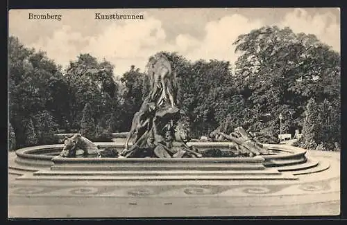 AK Bromberg, Kunstbrunnen im Park