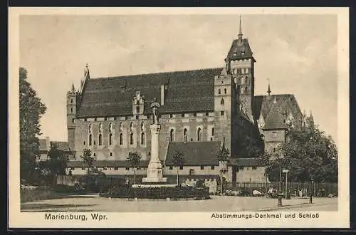 AK Marienburg, Abstimmungs-Denkmal und Schloss