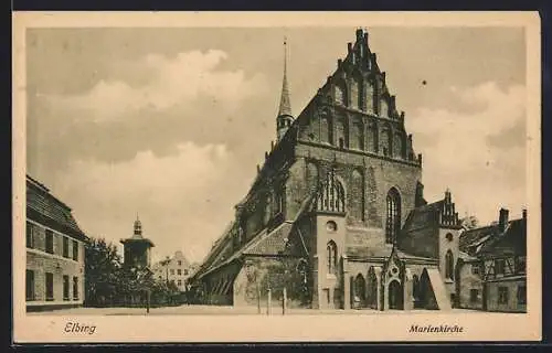 AK Elbing, Blick auf die Marienkirche