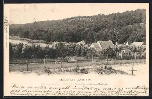 AK Cernay-la-Ville, Vue de la vallée et forêt de Rambouillet depuis la route de Chevreuse