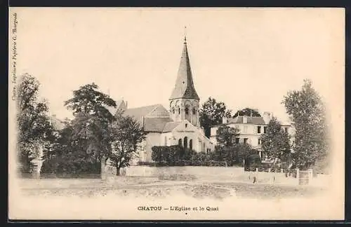 AK Chatou, L`Église et le Quai