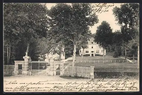 AK Auffargis, Vue du château et de son entrée majestueuse