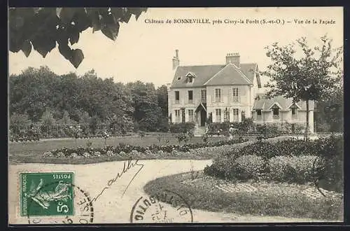 AK Bonneville, Vue de la facade du château près Civry-la-Forêt (S.-et-O.)