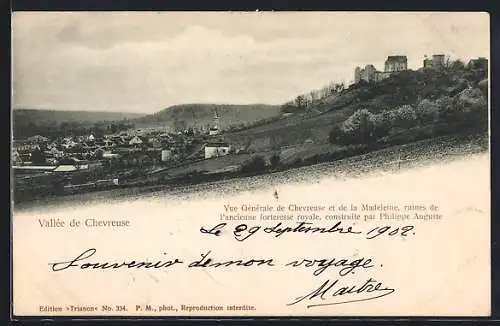 AK Chevreuse, Vue générale et ruines de l`ancienne forteresse royale de la Madeleine