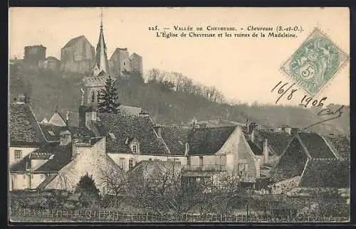 AK Chevreuse, L`Église de Chevreuse et les ruines de la Madeleine