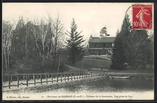 AK Gambais, Château de la Germanie, Vue prise du Lac