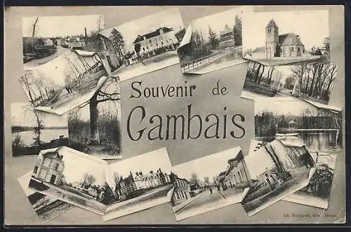 AK Gambais, Souvenir de Gambais avec vues multiples