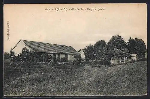 AK Gambais, Villa Landru, Hangar et jardin