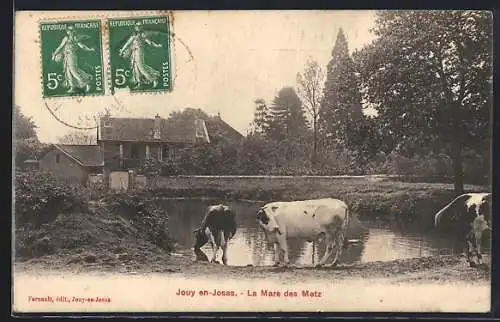 AK Jouy-en-Josas, La Mare des Metz avec des vaches près de l`étang