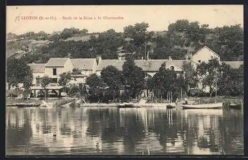 AK Gloton, Bords de la Seine à la Glotonnière