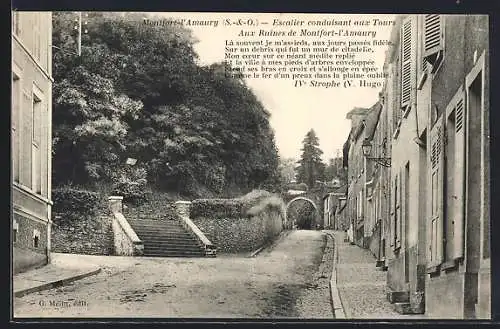 AK Montfort-l`Amaury, Escalier conduisant aux Tours et aux Ruines