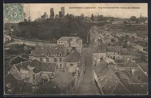 AK Montfort-l`Amaury, Vue d`ensemble des ruines du Château