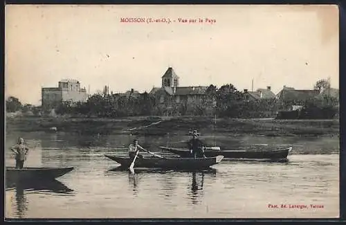 AK Moisson, Vue sur le Pays avec barques sur la rivière