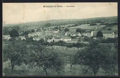 AK Montalet-le-Bois, Panorama du village et des collines environnantes