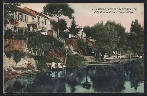 AK Maisons-Laffitte-Sartrouville, Petit Bras de Seine, Vue artistique