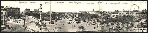 Klapp-AK Wien, Panorama mit Nordbahnstrasse, Kronprinz Rudolf-Strasse, Circus Busch