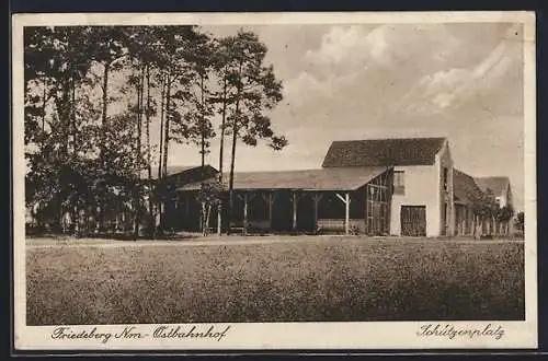 AK Friedeberg /Nm., Ostbahnhof, Schützenplatz