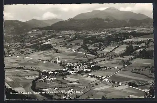 AK St. Peter am Kammersberg, Totalansicht von einen Berg aus