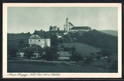 AK Maria Langegg /Nied.-Oest., Ortsansicht mit Kirche