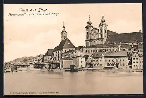 AK Steyr, Zusammenfluss der Enns und Steyr