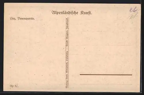 Künstler-AK Linz, Donaupartie