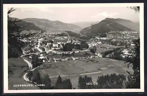 AK Judenburg, Totalansicht von einen Berg aus