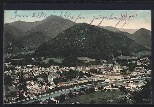 AK Bad Ischl, Gesamtansicht von einen Berg aus