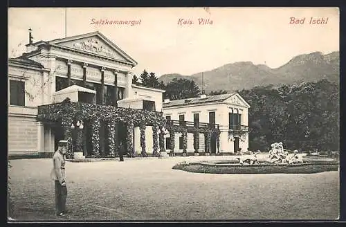 AK Bad Ischl, Villa des Kaisers Franz Josef mit Parkanlage