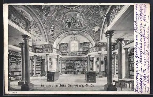 AK Schlierbach /Ob.-Oe., Bibliothek im Stifte