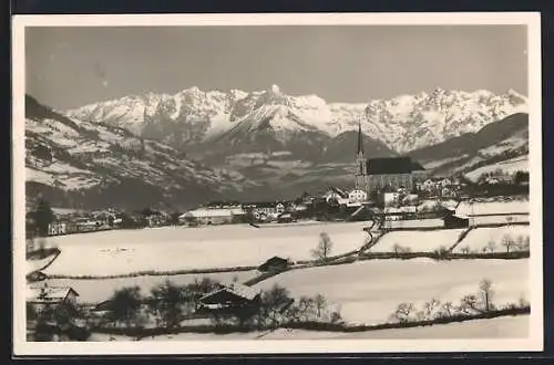 AK St. Johann i. Pong., Ortsansicht mit Tennengebirge