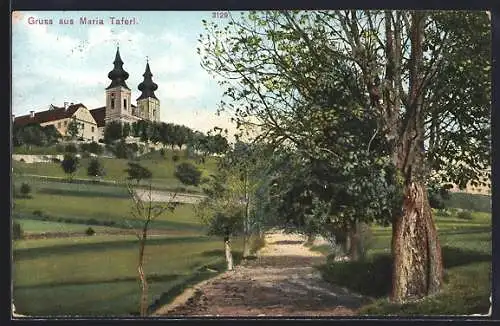 AK Maria Taferl, Blick zur Wallfahrtskirche