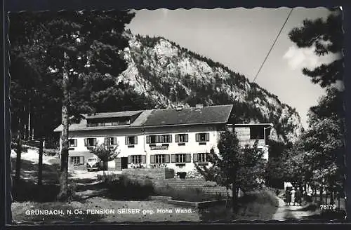 AK Grünbach /N.-Oe., Pension Seiser geg. Hohe Wand