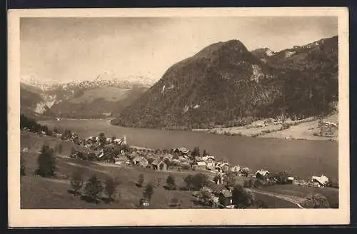 AK Grundlsee im Salzkammergut, Totalansicht von einen Berg aus