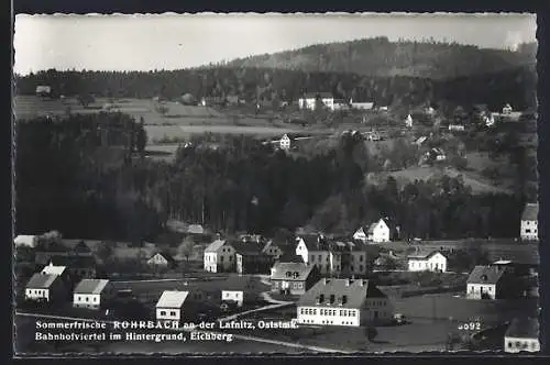 AK Rohrbach a. d. Lafnitz, Bahnhofviertel im Hintergrund Eichberg