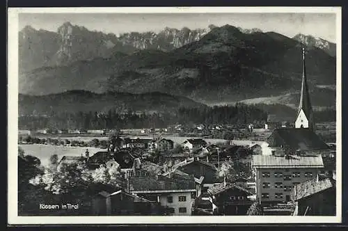 AK Kössen in Tirol, Totalansicht aus der Vogelschau