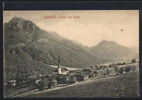 AK Telfes /Stubaital, Ansicht mit Serles