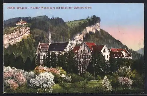 AK Bregenz, Kloster Riedenburg mit Blick auf Gebhardsberg