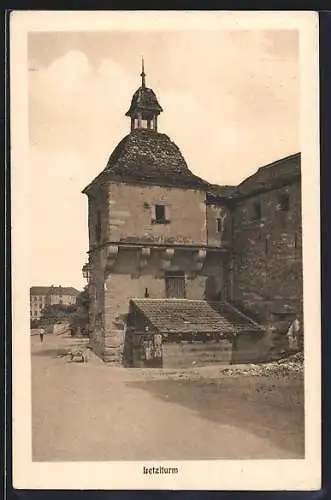 AK Alt-Basel, Letziturm mit Strassenpartie