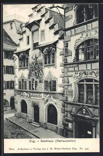 AK Zug, Stadthaus mit Gasthaus Rathauskeller