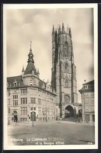 AK Fribourg, La Cathédrale et la Banque d`Etat