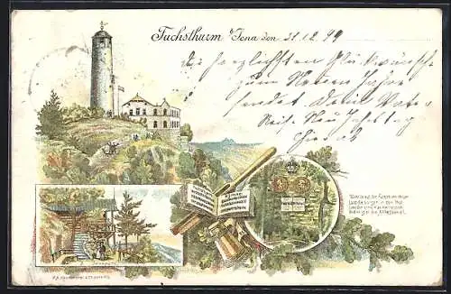 Lithographie Jena, Fuchsthurm, Sennhütte