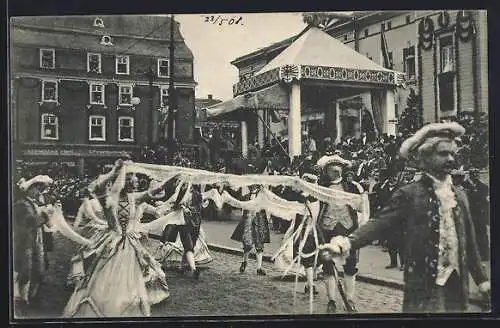 AK Barmen, Volksfest Jahrhundertfeier, Festzug, Einführung der Spitzenfabrikation 1768