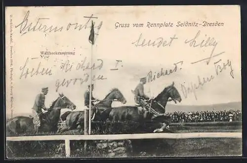 AK Seidnitz-Dresden, Wallheckensprung auf dem Rennplatz