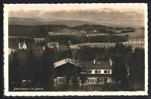 AK Ebenhausen im Isartal, Totalansicht aus der Vogelschau