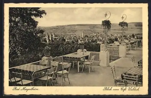 AK Bad Mergentheim, Blick vom Cafe Waldeck auf den Ort