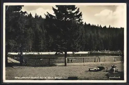 AK Oberhof /Thür., Blick zum Schwimmbad